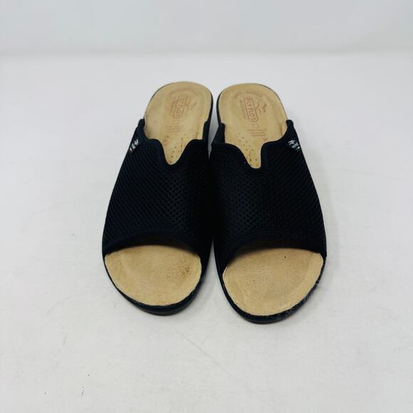 Fly Flot Italy Black Mesh Slide Sandals Comfort Slip-On Shoes Size 40 - Picture 5 of 13